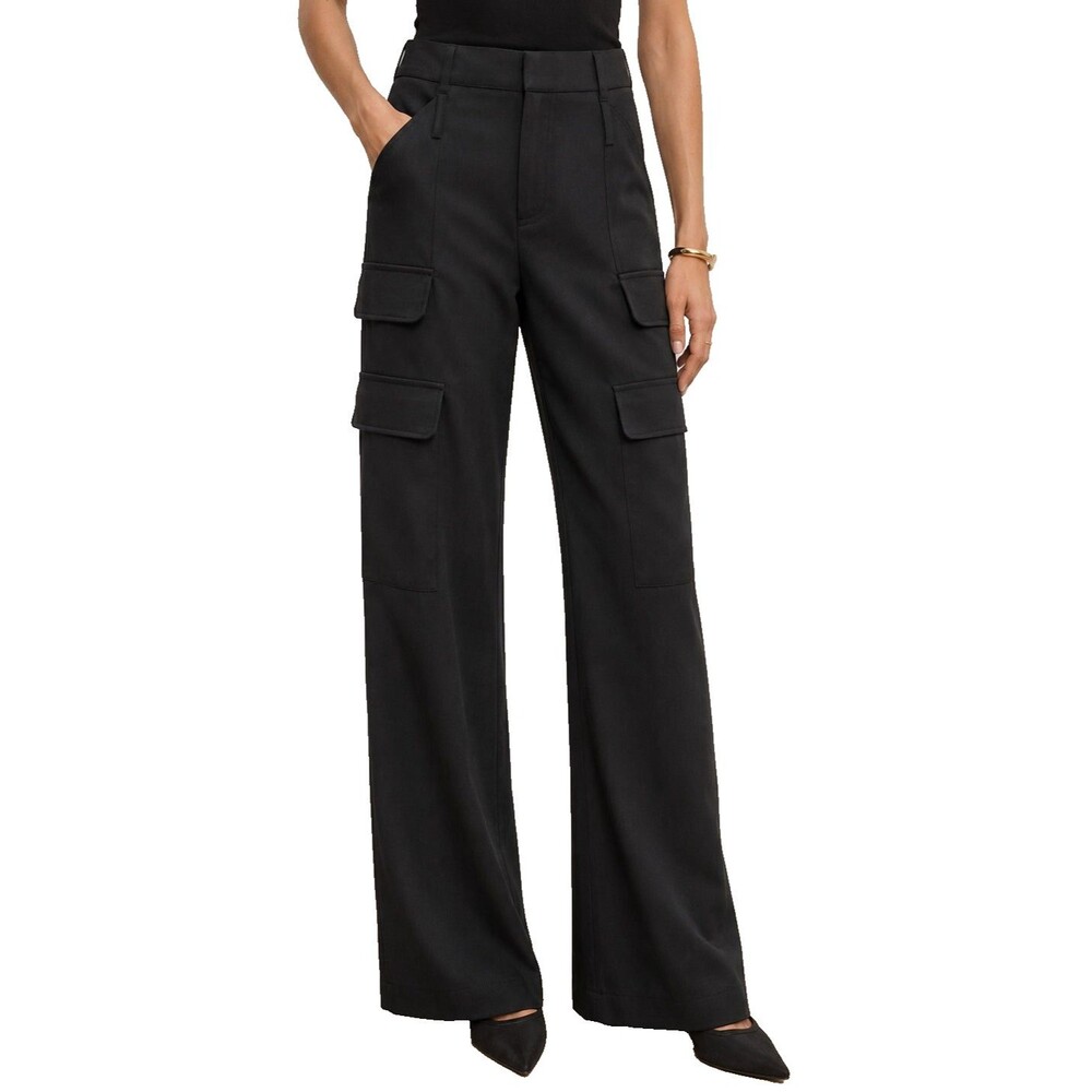 Noli Satin Cargo Pant Black High Rise Wide Leg Size 2